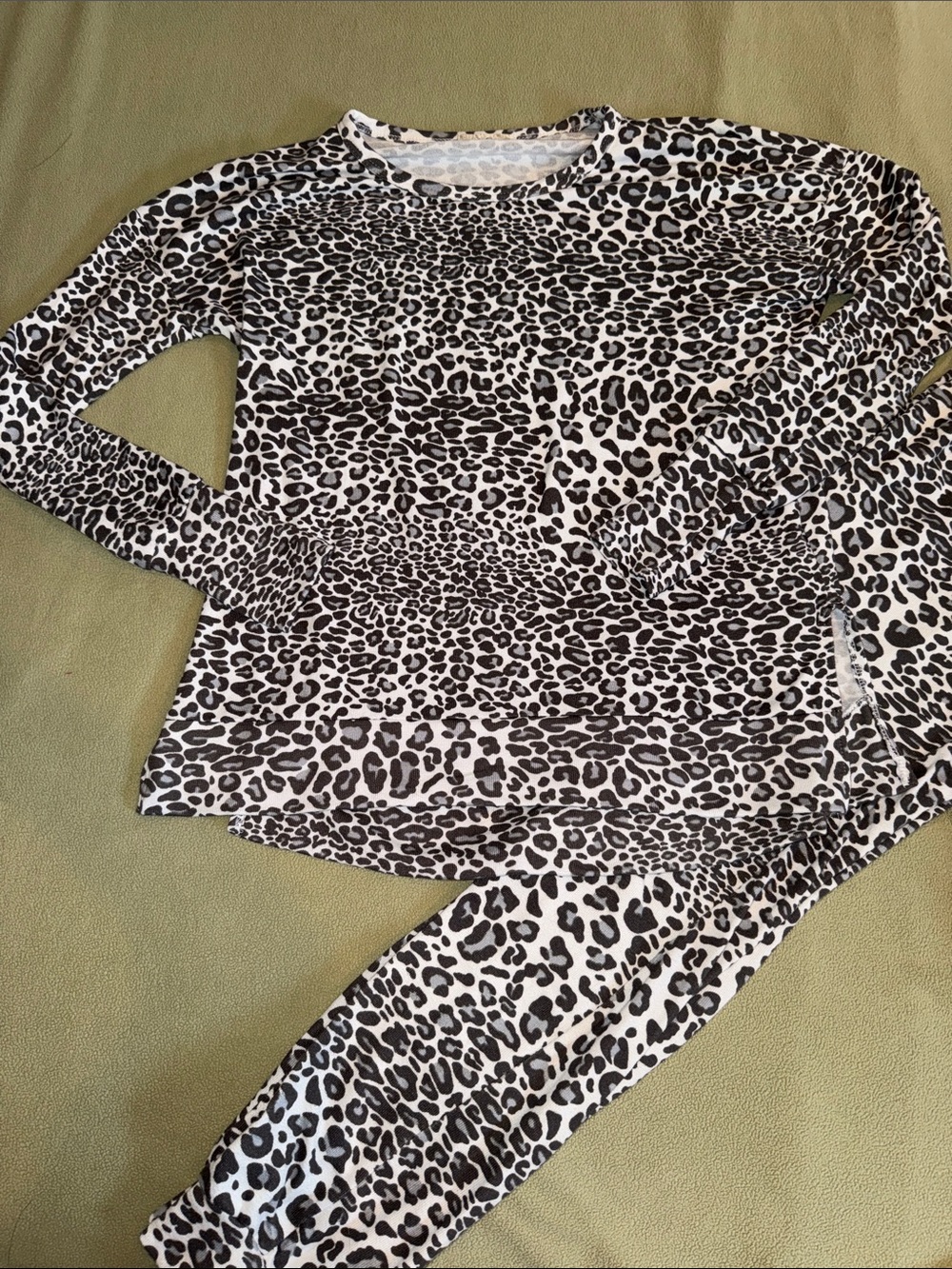 Olivia Rae Black & White Leopard Women’s Pajama Set